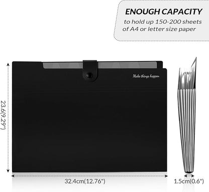 SKYDUE 8 Pockets Accordion File Organizer, Expanding File Folders, Portable - Image 5