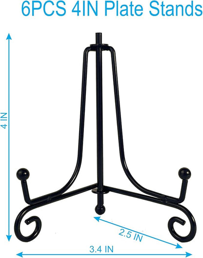 HENABLE 6PCS Premium Black Iron Plate Stands - Image 2