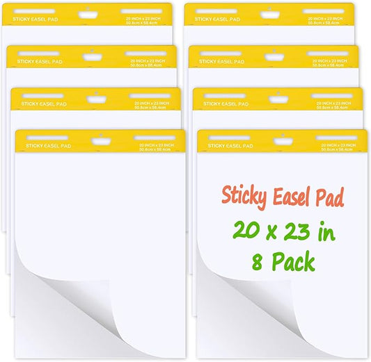 ReliThick 8 Pads Premium Sticky Easel Pad, 20 in x 23 in, 30 Sheets/Pad by ReliThick