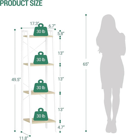 Hzuaneri Ladder Shelf, Bookshelf Bookcase, Freestanding Corner Storage Shelve - Image 2
