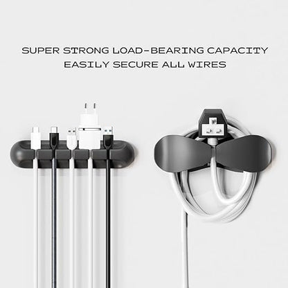 Apromisith USB Cable Organizer Clips Cord Holder, 10 Packs Black Self Adhesive - Image 6