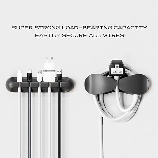 Apromisith USB Cable Organizer Clips Cord Holder, 12 Packs Black Self Adhesive - Image 6