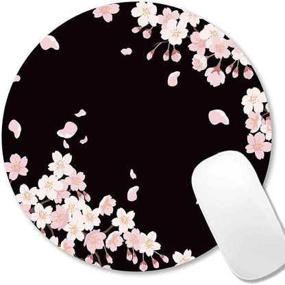 IMAYONDIA Cute Pink Flowers Mouse Pad, Floral Mouse Pads, Sakura Cherry Blossom - Image 2