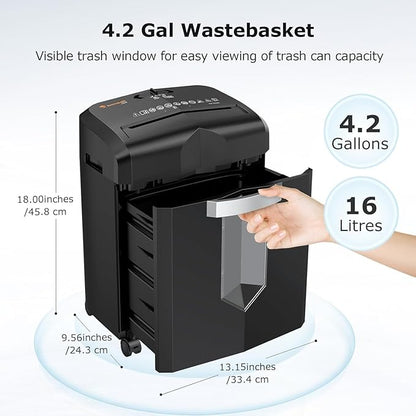 Bonsaii 12-Sheet Micro Cut Shredder, P-4 Security Level, Shreds Paper, Credit - Image 5