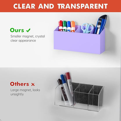 Banafich Magnetic Dry Erase Marker Holder, Acrylic Magnet Pen Holder - Image 4