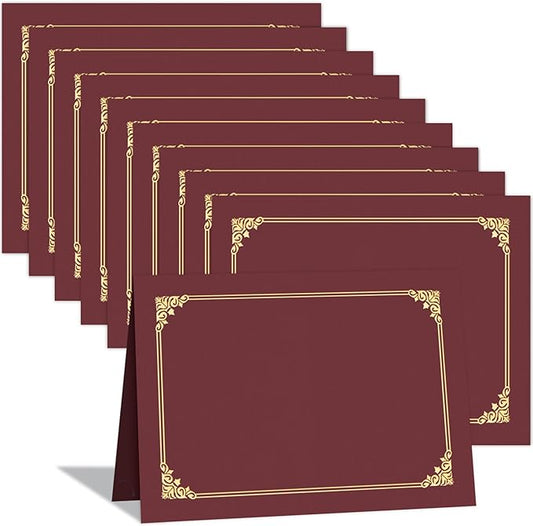 HAUTOCO 10 Packs Certificate Holders, Burgundy Diploma Holders, Document Award by HAUTOCO