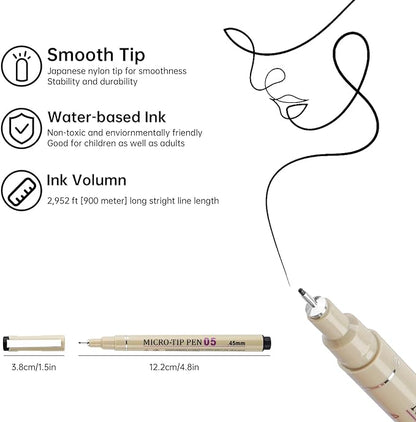 Attom Tech Art 05 Micro, Fineliner Pen Set Ink, Fine Point Pen, Artist - Image 3
