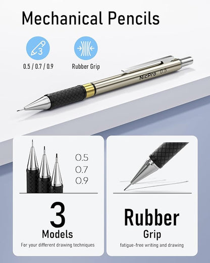 Nicpro 35PCS Gold Art Mechanical Pencils Set - Image 3