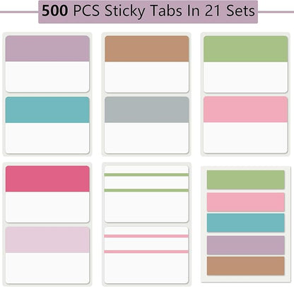 ELII 500 PCS Sticky Tabs 2 Inch Index Tabs, Page Markers File Tabs Self Adhesive - Image 2