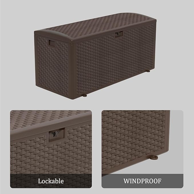 Yardgrace 180 Pro Gallon Deck Box, Outdoor Storage Box Lockable, Waterproof - Image 6