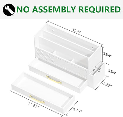 WISUCART Bamboo Desk Organizer Mail Holder Countertop Wood Desk Drawer Tabletop - Image 6