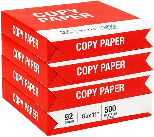 4 Reams Copy Paper – 8.5x11 Letter Size, 92 Bright – Multipurpose Printer Paper by Unknown