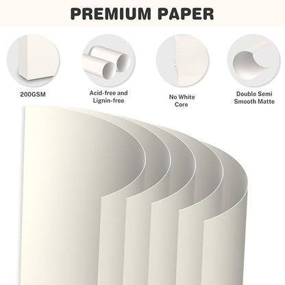 Cream Cardstock 8.5 X 11, 40 Sheets Card Stock, 75lb/ 200gsm Copy Paper - Image 3