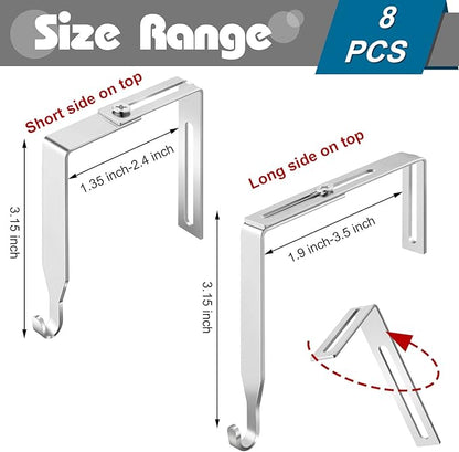 Amylove 8 Pcs Adjustable Cubicle Hanger Universal Partition Metal Cubicle Hooks - Image 2