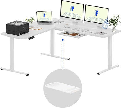 FLEXISPOT L Shaped Standing Desk, 71 x 63 Inch Electric Height Adjustable by FlexiSpot