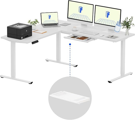 FLEXISPOT L Shaped Standing Desk, 71 x 63 Inch Electric Height Adjustable by FlexiSpot