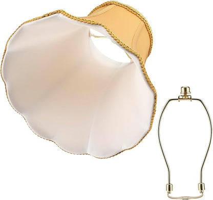 Bell Lamp Shade, Saangseon Scalloped Gold Fabric Lampshade Replacement - Image 3
