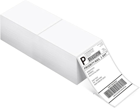 KKBESTPACK Mailing Labels – 2000 Fanfold 4 x 6 Direct Thermal Shipping Labels by KKBESTPACK
