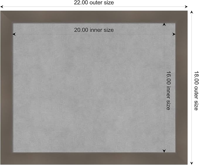 Amanti Art Grey Framed Magnetic Board 18x22 Small Vision Board - Image 4