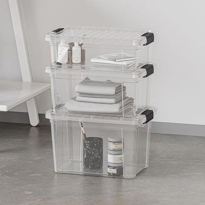 Superio Storage Bins with Lids- 4 Pack, 4.5 Qt Clear Boxes - Image 7