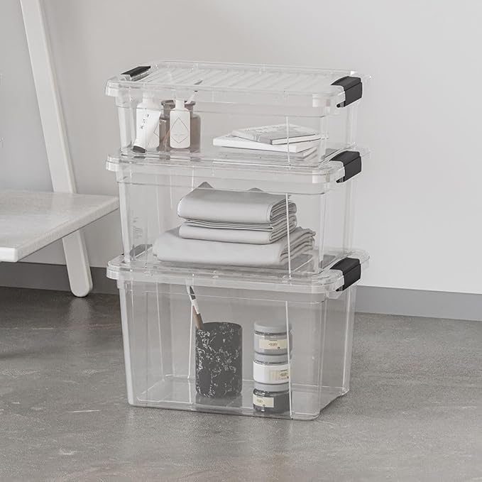 Superio Clear Storage Box with Lid, 2.5 Quart Plastic Container Bins - Image 8