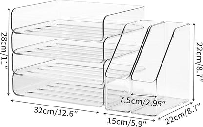 FANXIYQ 4-Tier Clear Acrylic Paper Tray Organizer - Image 5