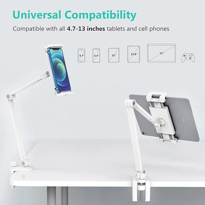 iPad Desk Mount, Adjustable Tablet Holder Clamp, 360 degree Rotation, Sturdy - Image 4