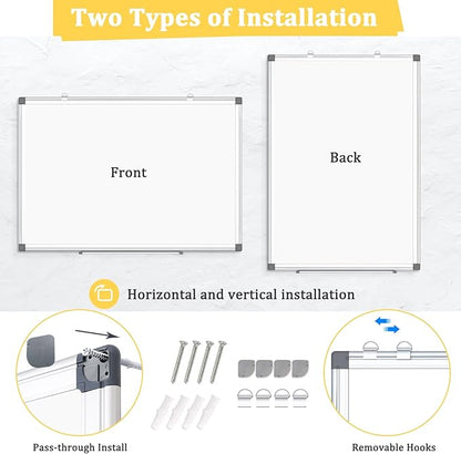 AMUSIGHT 4 Pack Double-Sided Magnetic Whiteboard, Aluminum Frame White Board - Image 2