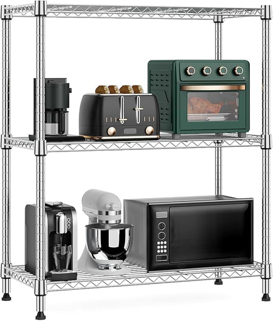 M MZG 750 lbs 3 Tier Storage Rack Metal Wire Shelving Unit, Storage Standing by MEIGAOPLASTICANDMETALHKCOLIMITED