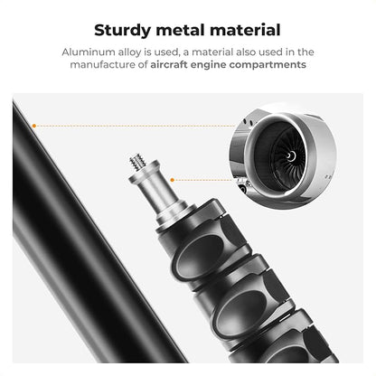 K&F CONCEPT Extendable Photography Stand, Adjustable 6.56ft/78.7"/2M Aluminum - Image 4