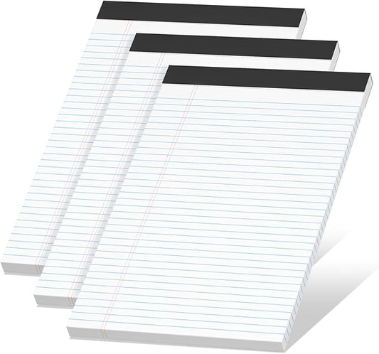 White Legal Pads 8.5 x 11 Narrow Ruled, 3 Pack Notepads College Ruled Pads of by NotePads