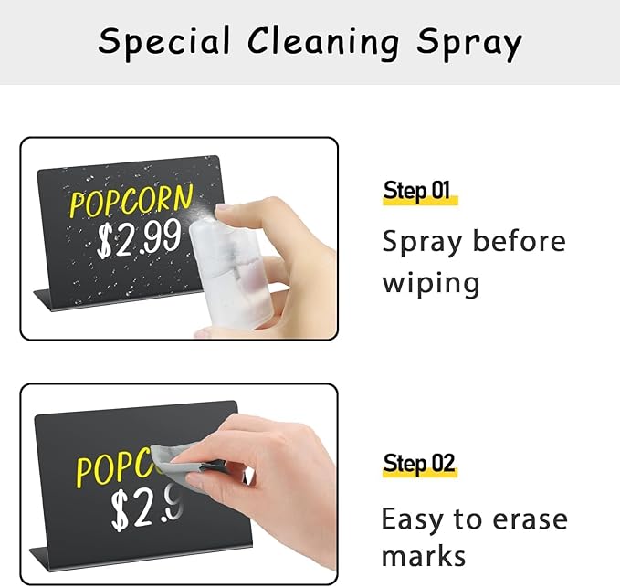 PigPotParty 12 Pcs Food Labels for Party Buffet w/Cleaning Spray, Table Place - Image 2