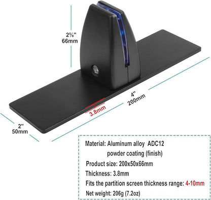 MOUNTAIN_ARK 4 Pack Black Office Desk Partition Clamp, T Shaped Sneeze Guard - Image 3