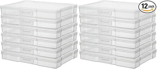 novelinks 12 Pack 5"x7" Clear Photo Storage Boxes – Plastic Picture Organizer by novelinks