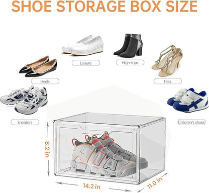 KOKOIN Magnetic Acrylic Clear Shoe Boxes – 360° Clear Plastic Stackable Sneaker - Image 2