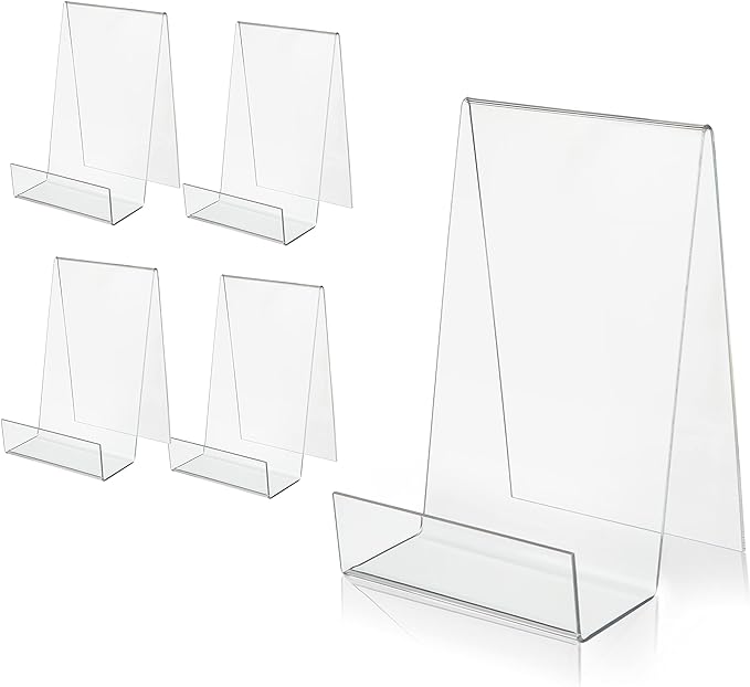 ZOEY Acrylic Book Stand with Ledge Clear Display Easels Plate by ZOEY