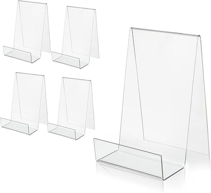 ZOEY Acrylic Book Stand with Ledge Clear Display Easels Plate by ZOEY