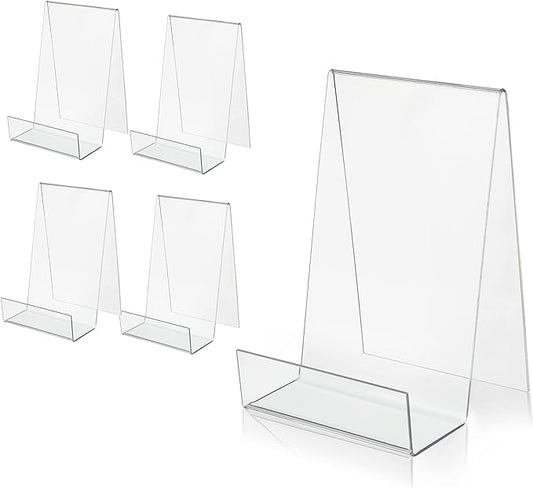 ZOEY Acrylic Book Stand with Ledge Clear Display Easels Plate by ZOEY