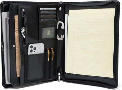 Geslun Vegan Leather Portfolio, Legal Size 8.5 x 14 Pad Holder, Business - Image 2