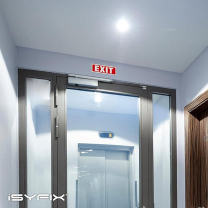 iSYFIX Exit Sign – 2 Pack 12x4 Inch – 40 mil Thick Polystyrene Plastic Sign - Image 4