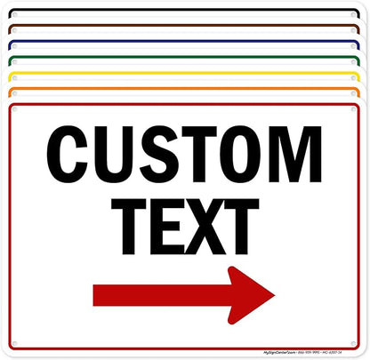 Custom Arrow, Custom Directional Sign, Right Arrow, 10x14 Inches, 55 mil thick by MySignCenter