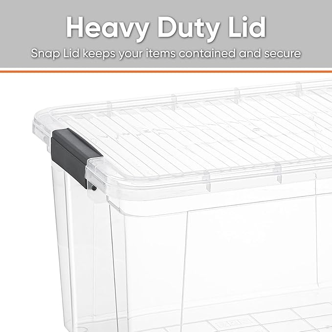 Superio Storage Bins with Lids- 4 Pack, 4.75 Qt Clear Boxes - Image 3