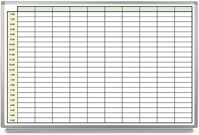 30 Minute Schedule with Color Whiteboard 60" x 40" by CreativeSafetySupply