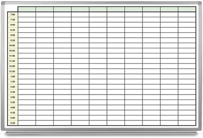 30 Minute Schedule with Color Whiteboard 60" x 40" by CreativeSafetySupply