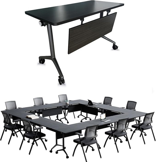 Goakwwuz Conference Room Table, Folding Conference Tables, Thicken Grey Tabletop by Goakwwuz
