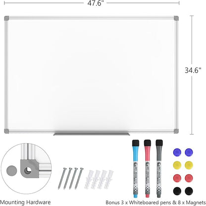 Lockways White Board Dry Erase Board 48 x 36 Inch, Magnetic Whiteboard 4 x 3 - Image 2