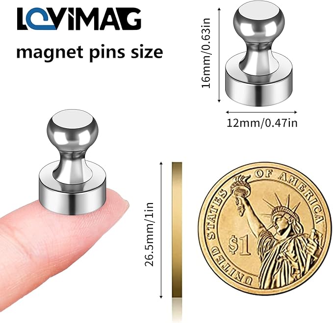 LOVIMAG Fridge Magnets 12Pcs Refrigerator Whiteboard Small Strong Magnet - Image 2