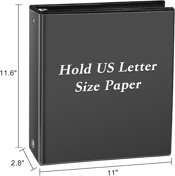 CIXILDTS 2-inch Round Ring Binder, Durable 2" 3 Ring Binder Fit Letter Size - Image 2
