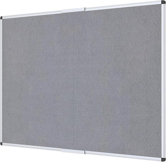 VIZ-PRO Large Fabric Bulletin Board/Foldable Notice Board Felt Gray, 72 X 48 by VIZ-PRO