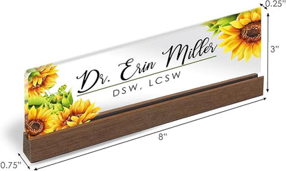 Artblox Personalized Office Desk Name Plate and Business Card Holder | Clear - Image 3